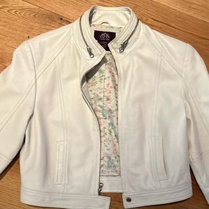 Vintage JDS Collection Lamb Leather Jacket | White | Floral Lined | X